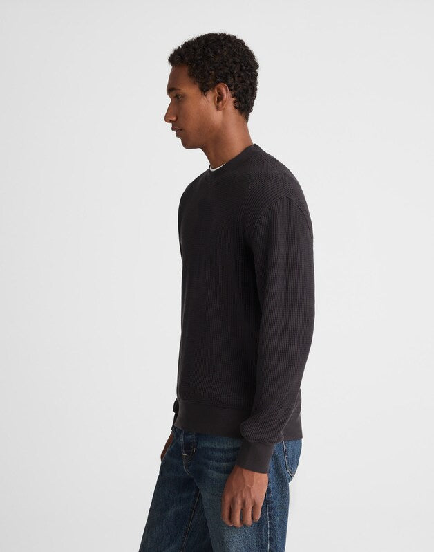 Waffle-Knit Sweatshirt LICORICE
