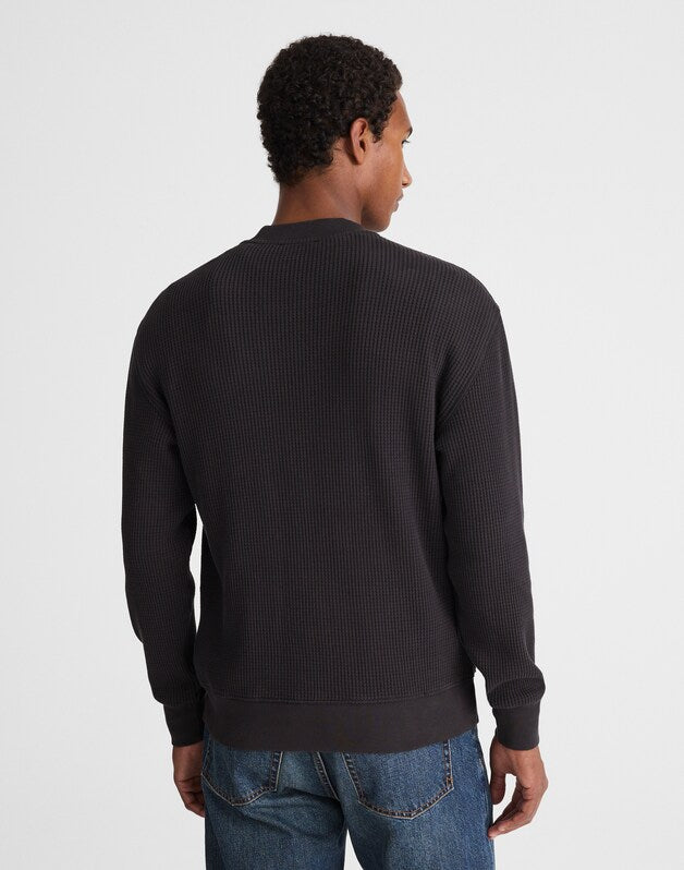 Waffle-Knit Sweatshirt LICORICE
