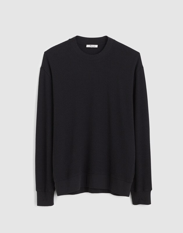 Waffle-Knit Sweatshirt LICORICE