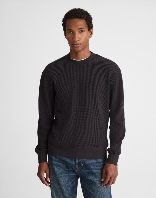 Waffle-Knit Sweatshirt LICORICE