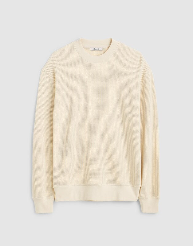 Waffle-Knit Sweatshirt ANTIQUE CREAM