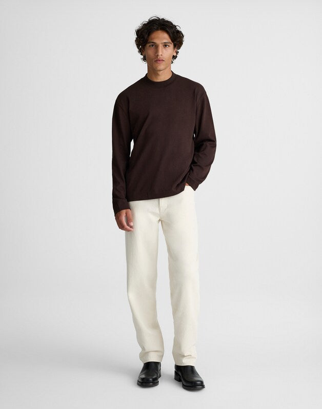 Heavyweight Long-Sleeve Mockneck Tee DARK CAROB