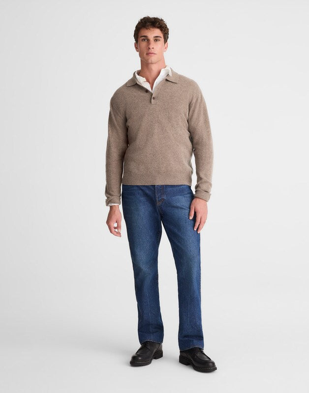 Sweater Polo in Heritage Merino Wool HEATHER GREY