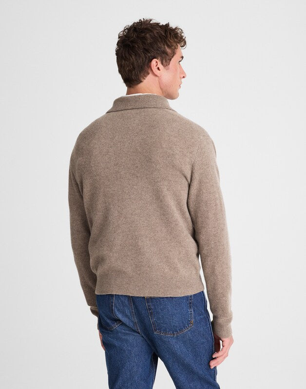 Sweater Polo in Heritage Merino Wool HEATHER GREY