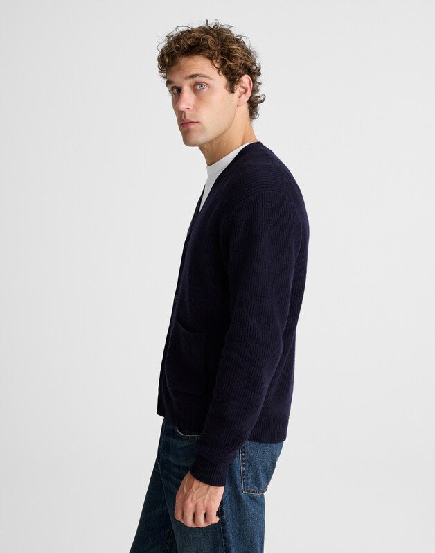 Cardigan in Heritage Merino Wool NAVY