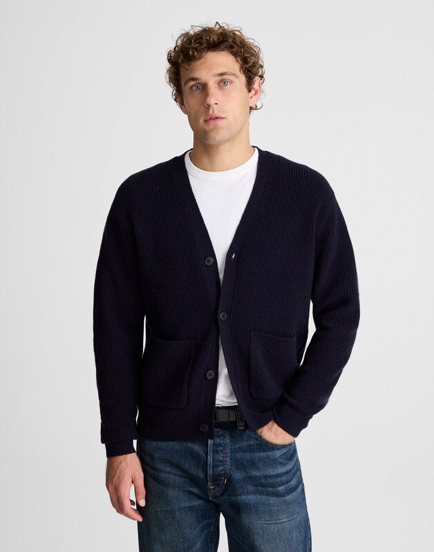Cardigan in Heritage Merino Wool NAVY