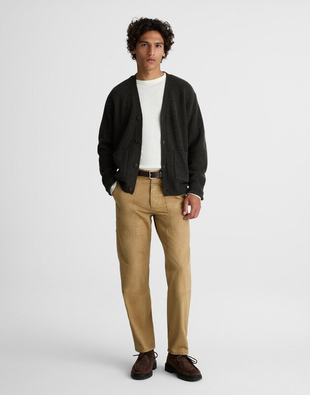 Cardigan in Heritage Merino Wool DARK HEATHER GREEN
