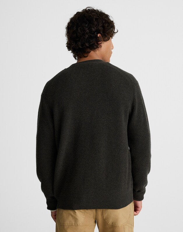 Cardigan in Heritage Merino Wool DARK HEATHER GREEN