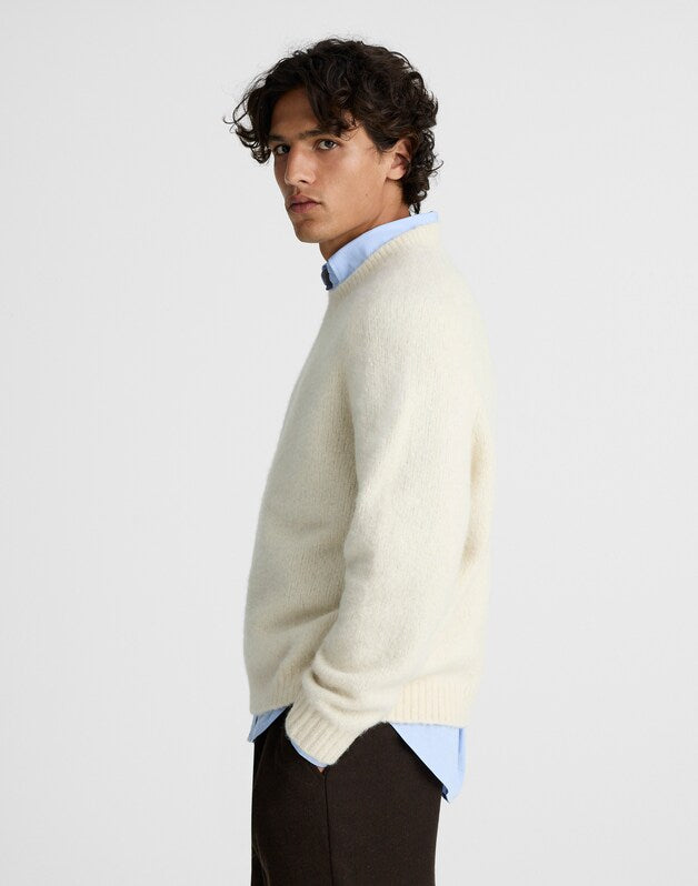 Crewneck Sweater in Yak-Alpaca Blend CREAM