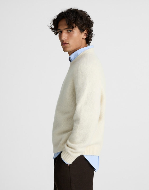 Crewneck Sweater in Yak-Alpaca Blend CREAM
