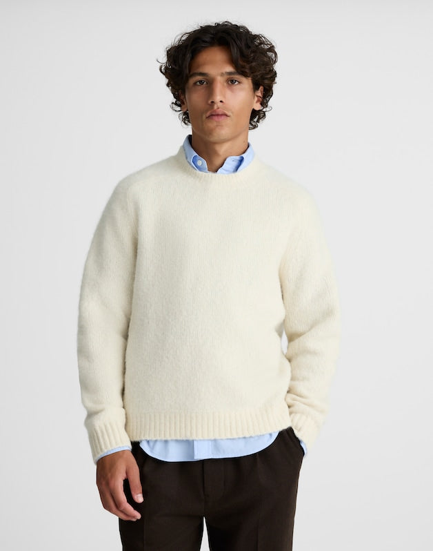 Crewneck Sweater in Yak-Alpaca Blend CREAM
