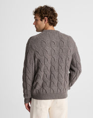 Cable-Knit Crewneck Sweater DARK DRIFTWOOD