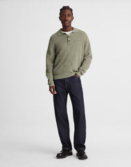 Waffle-Knit Sweater Polo HEATHER SAGE