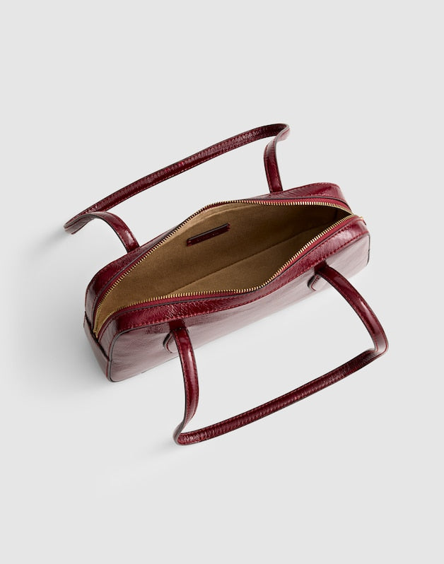 The Top-Zip Mini Shoulder Bag CABERNET