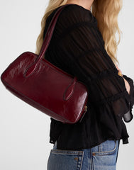 The Top-Zip Mini Shoulder Bag CABERNET