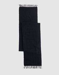 Fringed Wool Scarf JET BLACK