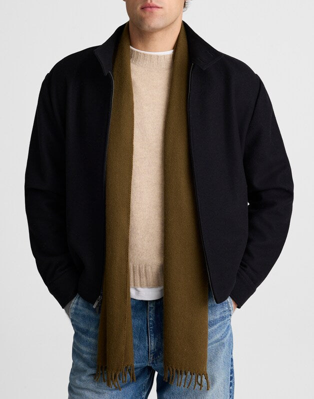 Fringed Wool Scarf BAY LEAF