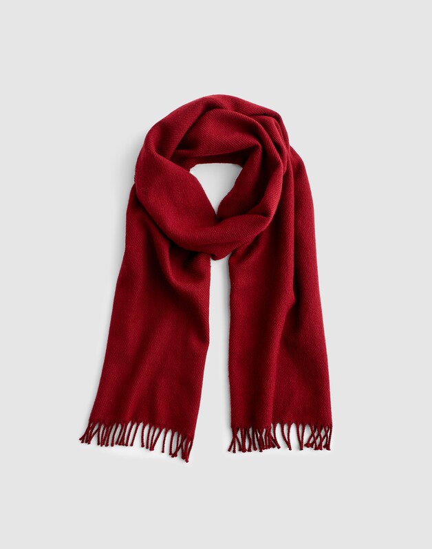 Fringed Wool Scarf GARNET