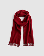 Fringed Wool Scarf GARNET