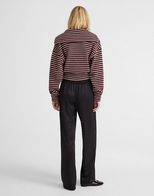 The Easy Pull-On Pant in Satin JET BLACK