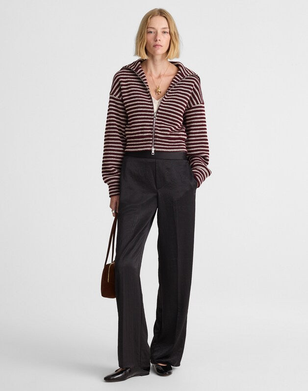 The Easy Pull-On Pant in Satin JET BLACK