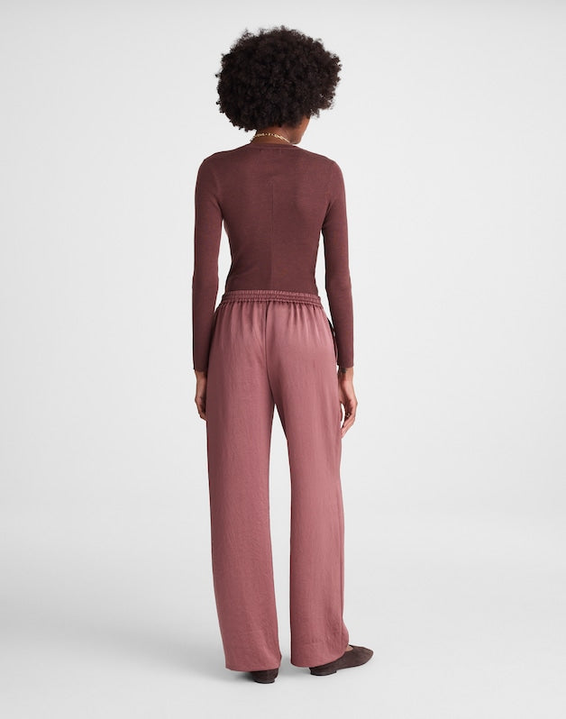 The Easy Pull-On Pant in Satin BURNT SOIL