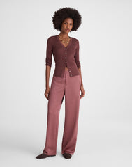 The Easy Pull-On Pant in Satin BURNT SOIL