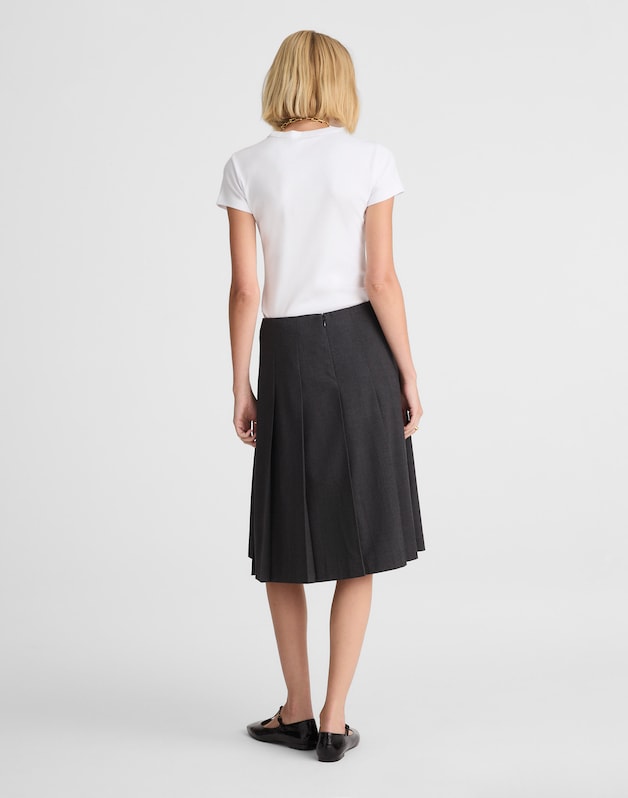 Pleated Midi Skirt DARK GREY