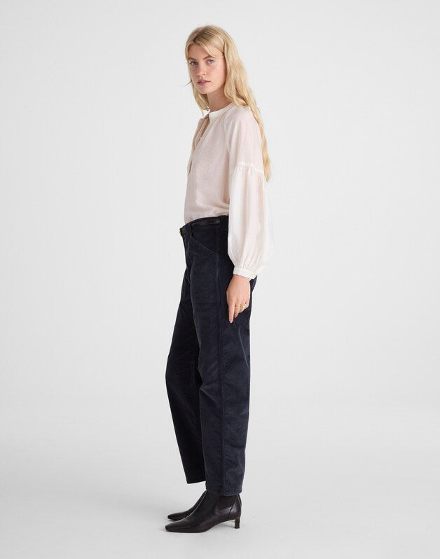 The Darted Barrel-Leg Utility Pant in Corduroy CLASSIC NAVY