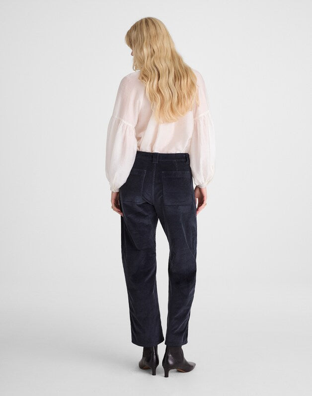 The Darted Barrel-Leg Utility Pant in Corduroy CLASSIC NAVY