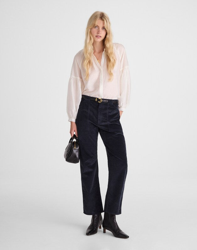 The Darted Barrel-Leg Utility Pant in Corduroy CLASSIC NAVY