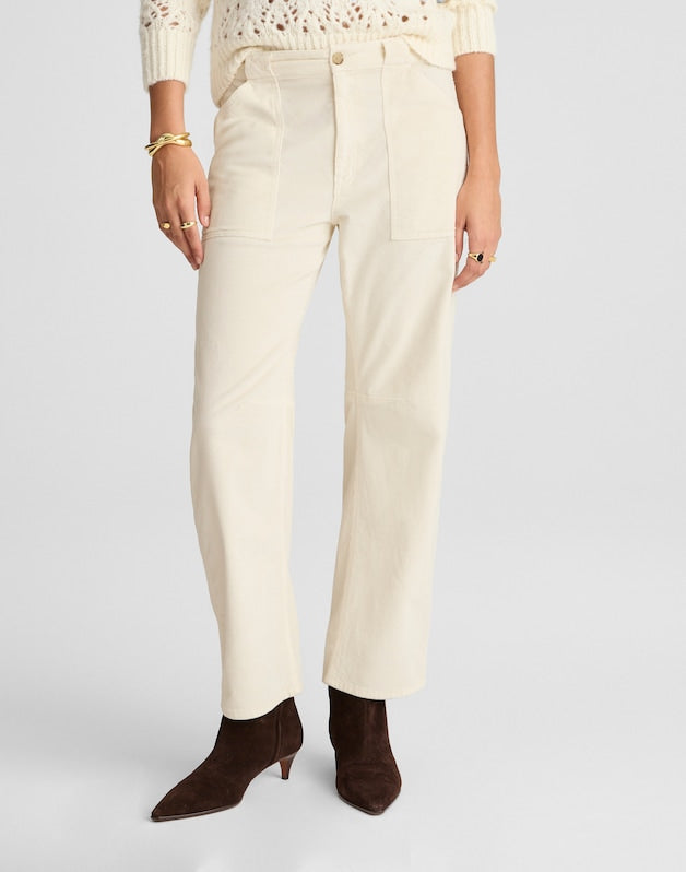 The Petite Darted Barrel-Leg Utility Pant in Corduroy VINTAGE CANVAS