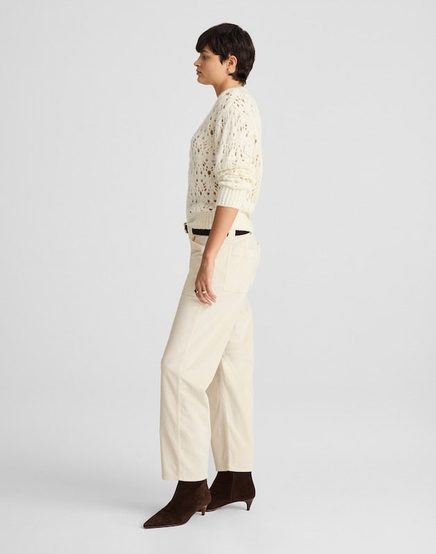 The Petite Darted Barrel-Leg Utility Pant in Corduroy VINTAGE CANVAS