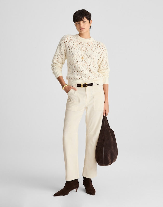 The Petite Darted Barrel-Leg Utility Pant in Corduroy VINTAGE CANVAS