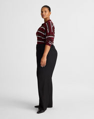 Tall Slouchy Straight Pants in Brushed Twill BLACK