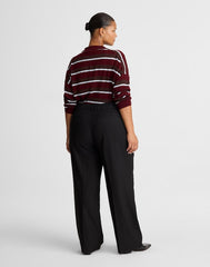 Tall Slouchy Straight Pants in Brushed Twill BLACK