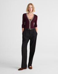 Petite Slouchy Straight Pants in Brushed Twill BLACK