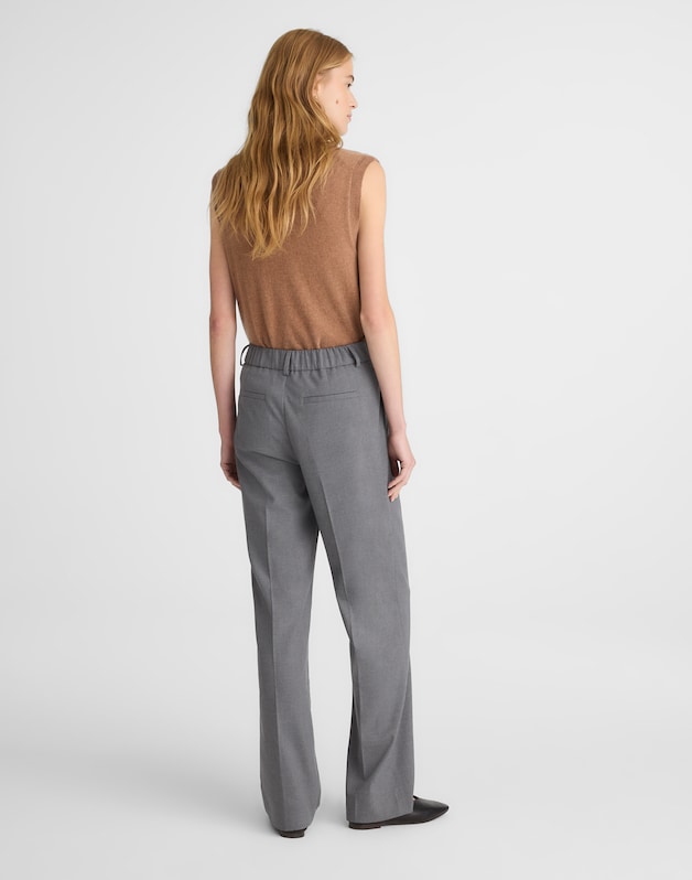 Slouchy Straight Pants in Brushed Twill LIGHT GREY