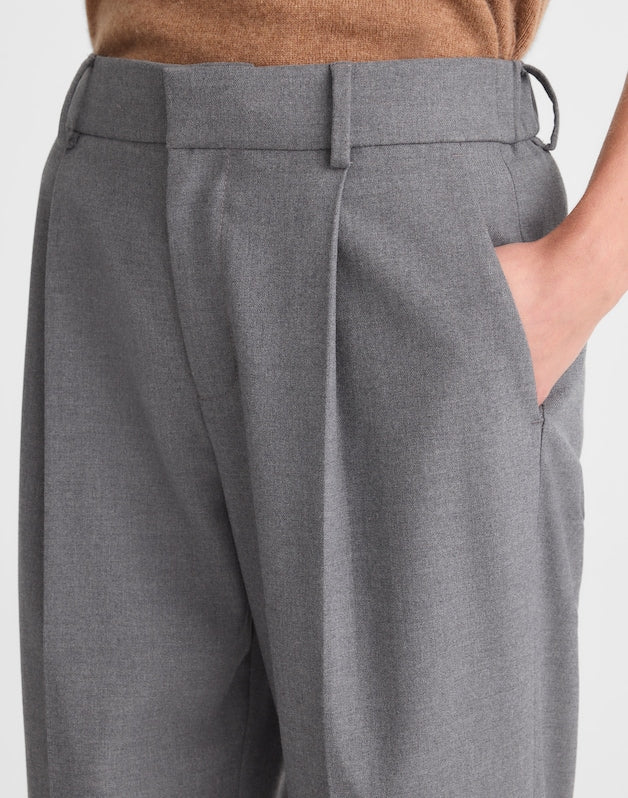 Slouchy Straight Pants in Brushed Twill LIGHT GREY