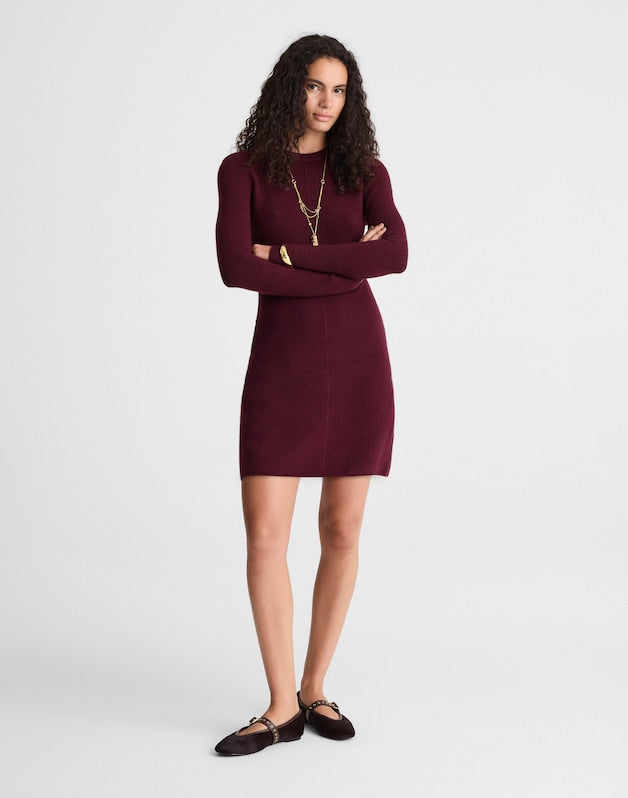 Sweater Mini Dress DARK POMEGRANATE