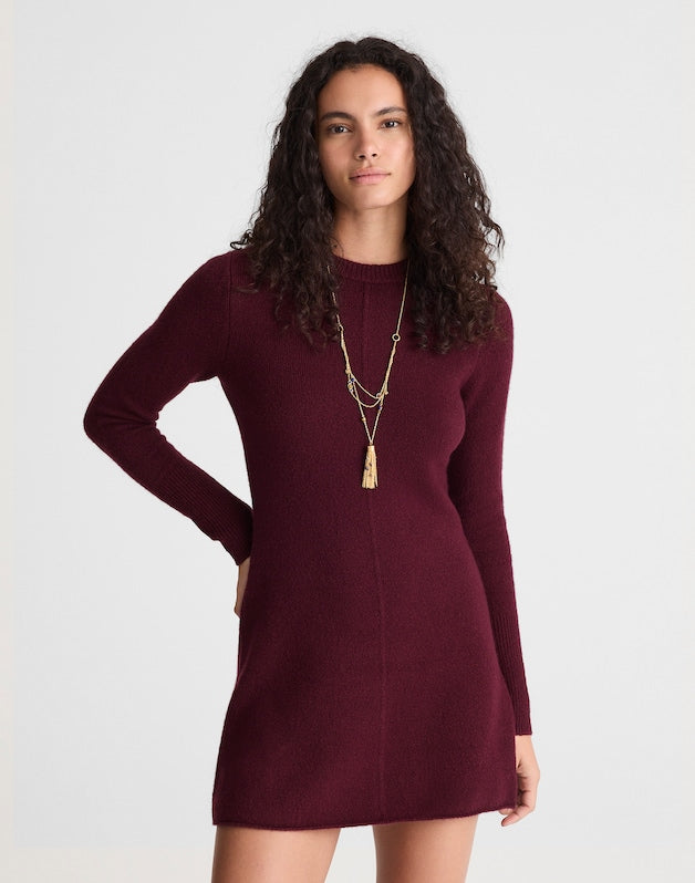 Sweater Mini Dress DARK POMEGRANATE
