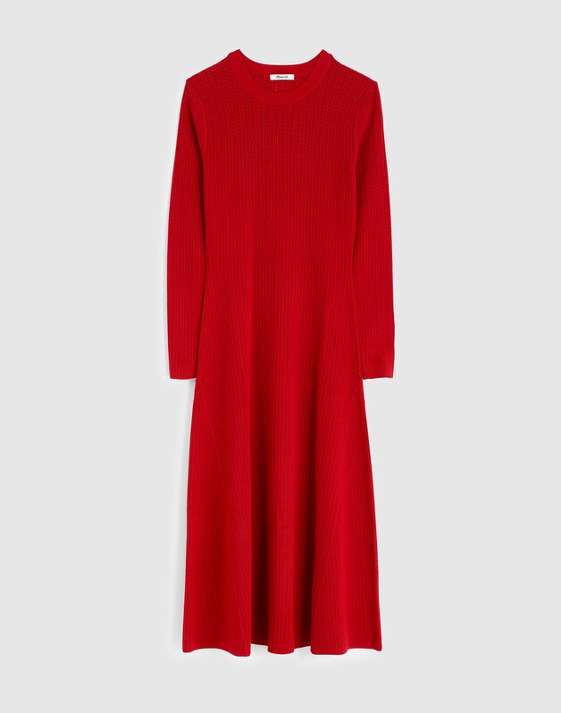 The Signature Knit Crewneck Midi Dress CRIMSON
