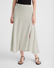 Side-Slit Midi Skirt LINEAR DOTS  LIGHTHOUSE