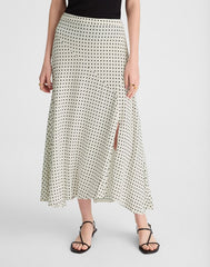 Side-Slit Midi Skirt LINEAR DOTS  LIGHTHOUSE