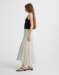 Side-Slit Midi Skirt LINEAR DOTS  LIGHTHOUSE