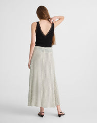Side-Slit Midi Skirt LINEAR DOTS  LIGHTHOUSE
