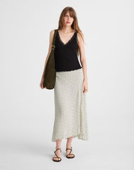 Side-Slit Midi Skirt LINEAR DOTS  LIGHTHOUSE