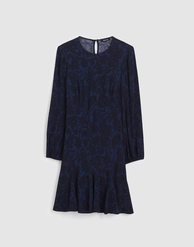 Puff-Sleeve Flare Mini Dress ALEXIS FLORAL NAVY