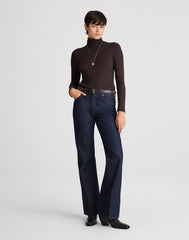 Ribbed Turtleneck Long-Sleeve Tee MOLASSES