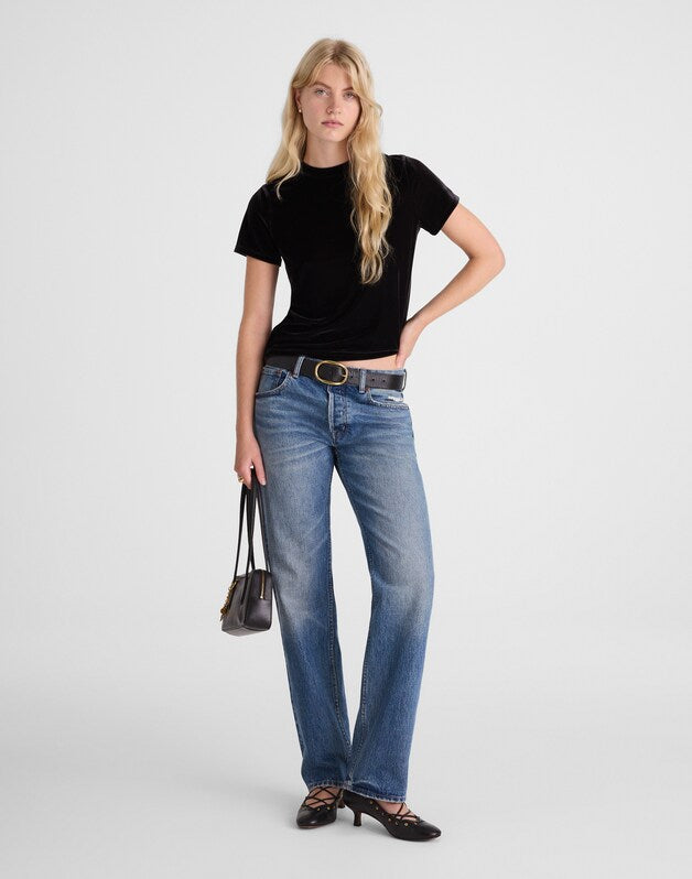 The Relaxed Tee in Velvet JET BLACK
